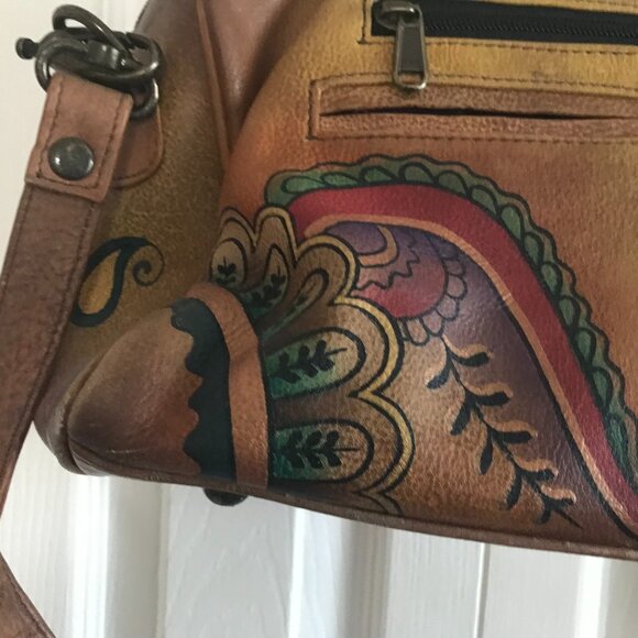 Anuschka Handpainted Leather Satchel w/ Detachable Strap - Picture 7 of 16